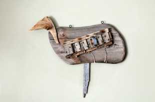 Assemblage work by Charly Weir, Maine Folk Art series
